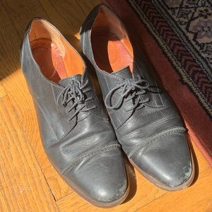 Madewell black leather Oxfords